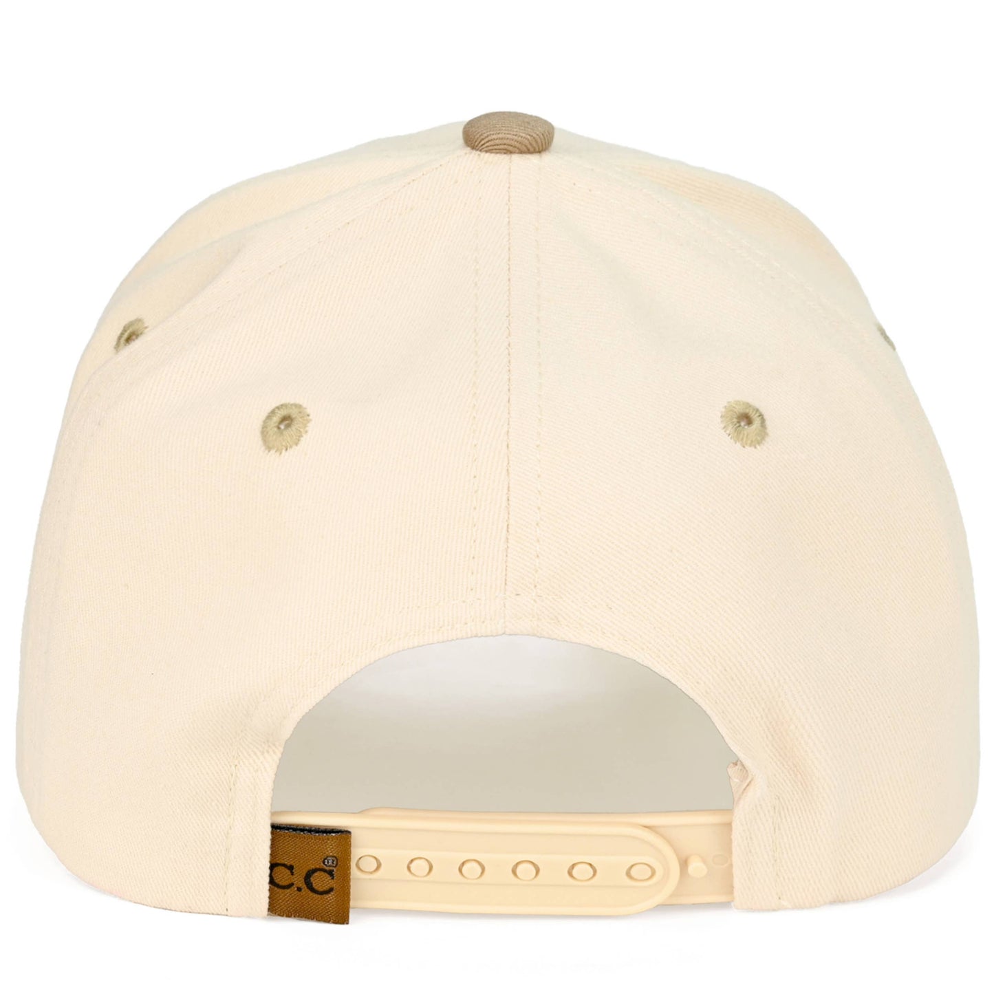 MAMA Embroidered Snapback Trucker Hat: Beige