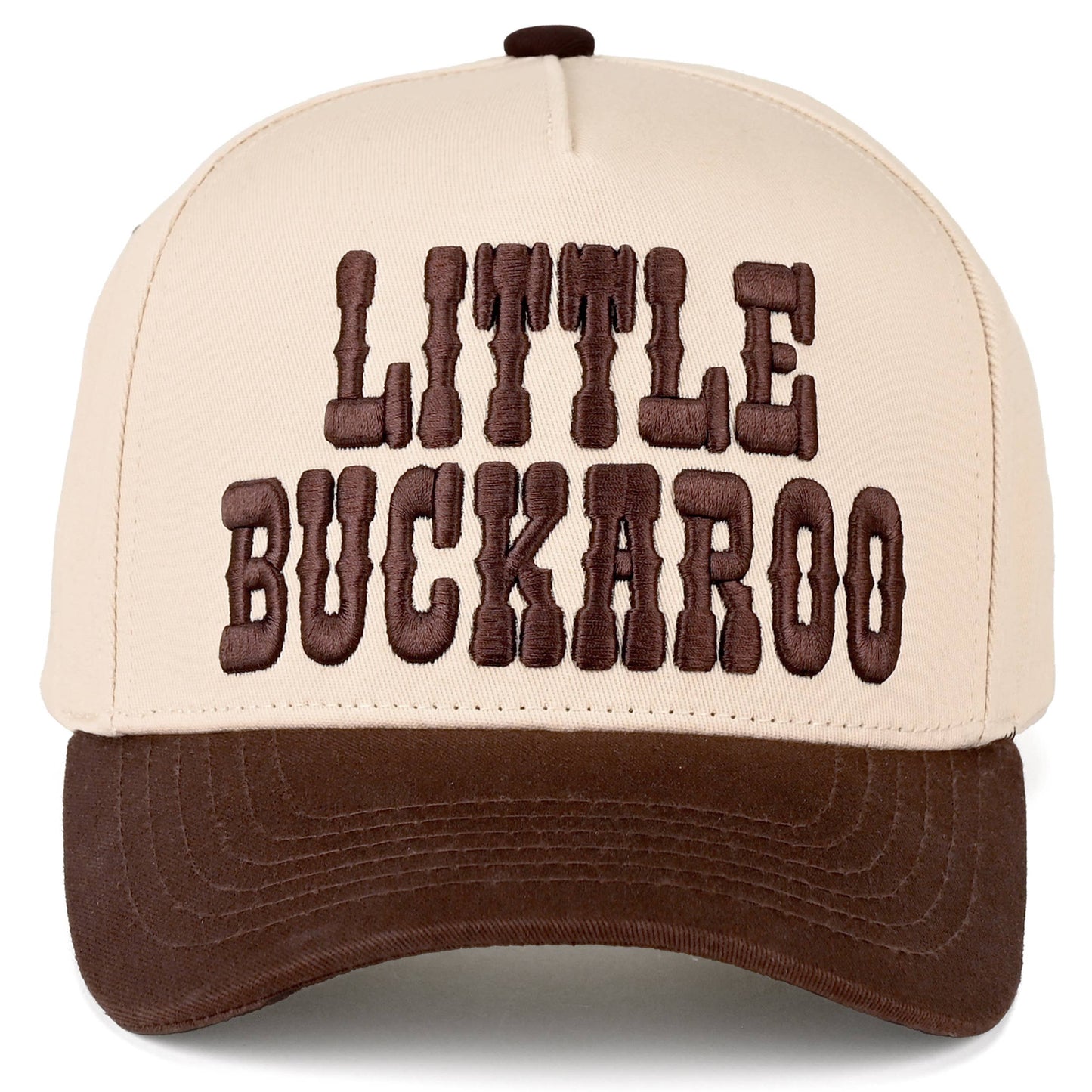 LITTLE BUCKAROO Embroidered KIDS Snapback Hat: Brown