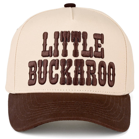 LITTLE BUCKAROO Embroidered KIDS Snapback Hat: Brown