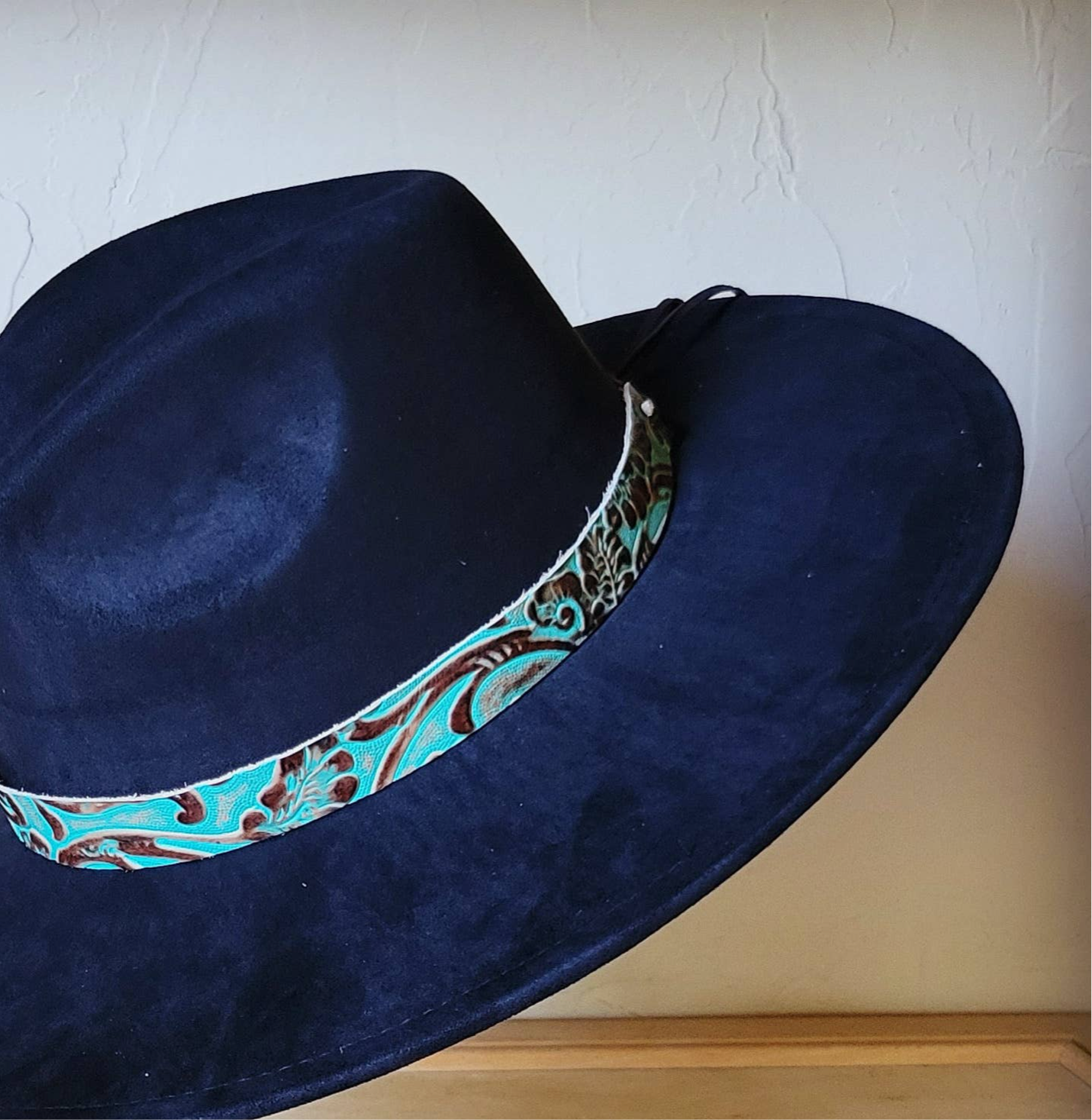 Cowboy Turquoise Leather Hat Band