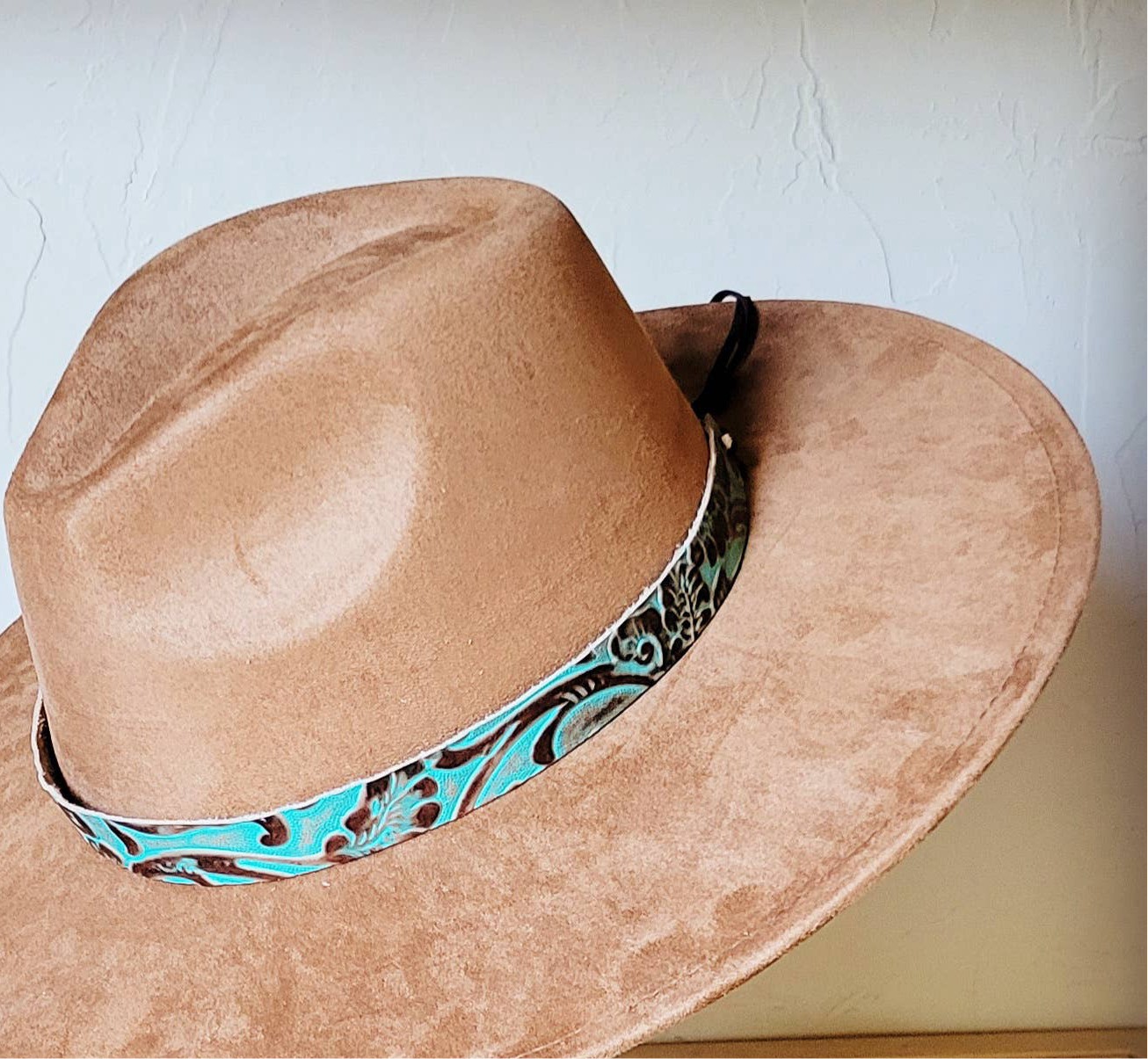 Cowboy Turquoise Leather Hat Band