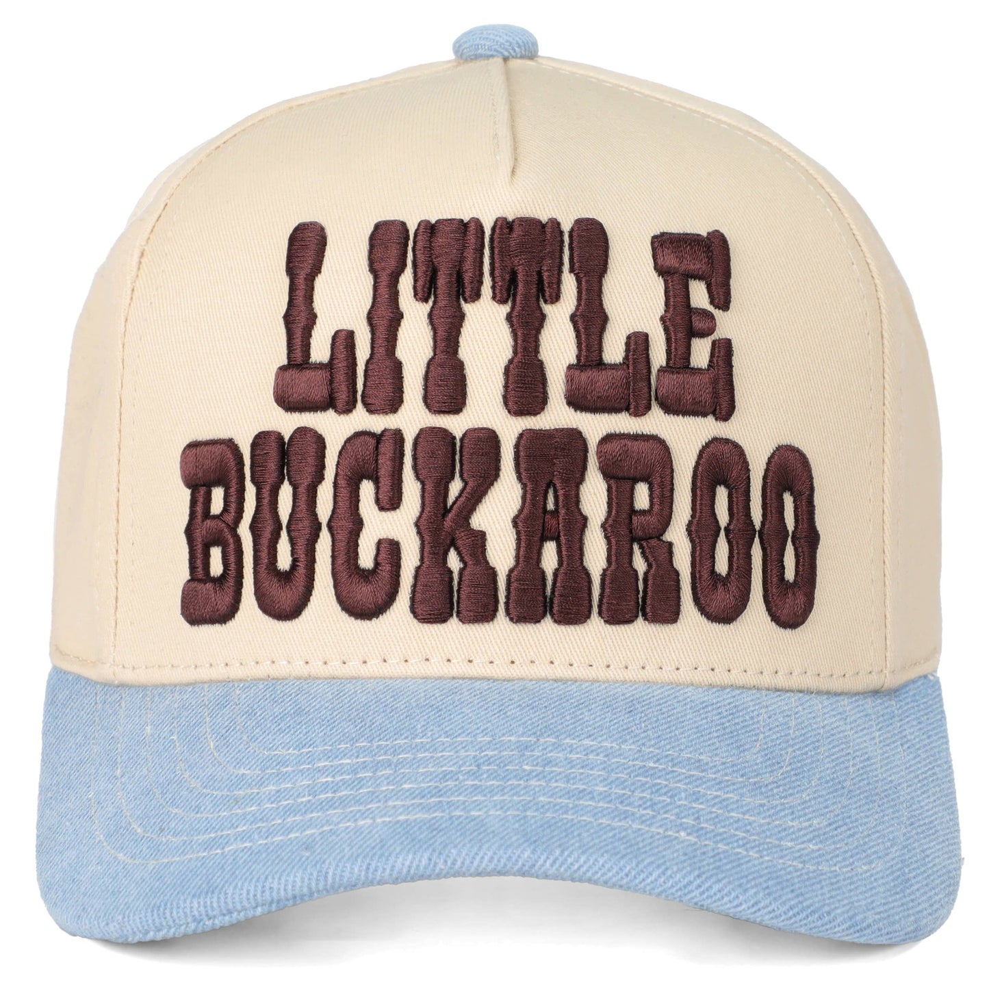 LITTLE BUCKAROO Embroidered KIDS Snapback Hat: Brown