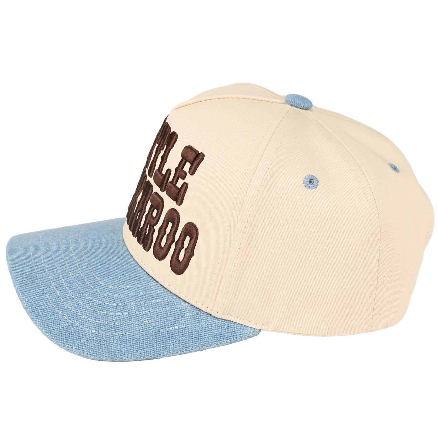 LITTLE BUCKAROO Embroidered KIDS Snapback Hat: Brown