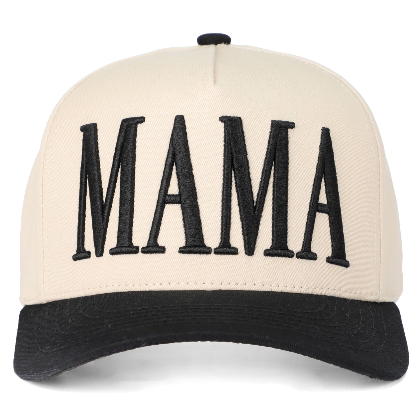 MAMA Embroidered Snapback Trucker Hat: Black