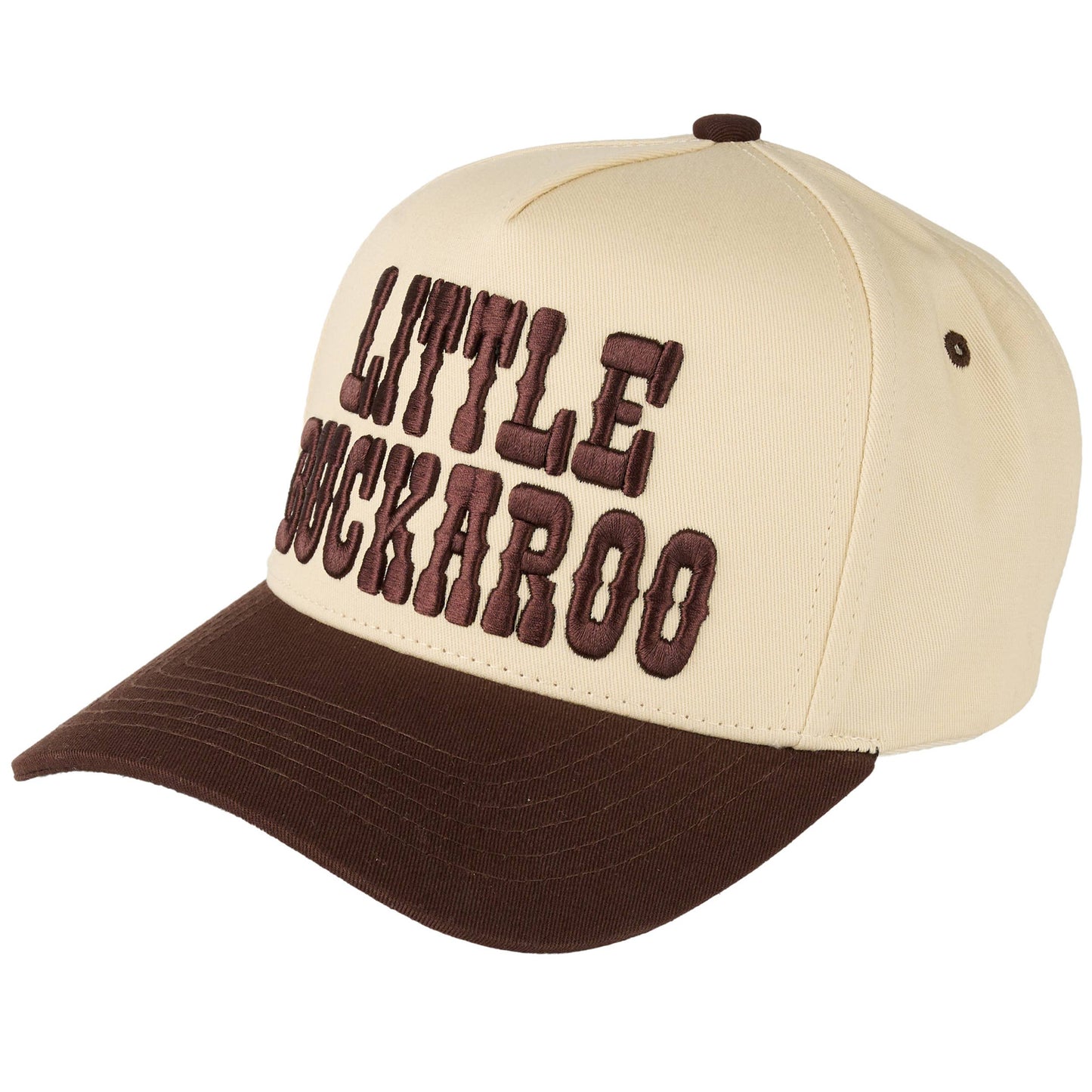 LITTLE BUCKAROO Embroidered KIDS Snapback Hat: Brown